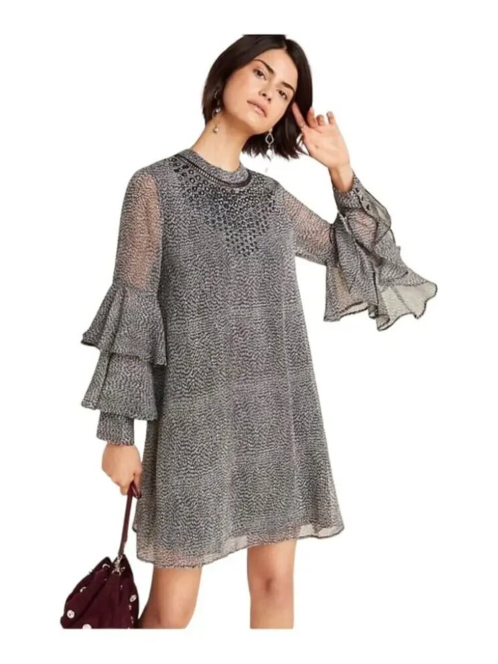 Anthropologie Ranna Gill Jemma Ruffled Tunic Dress S